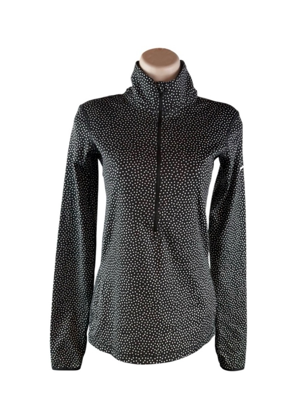 Nike Pro Dri-Fit Black Polka-Dot-Zip shirt